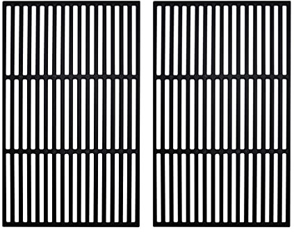 Gimisgu Lot de 2 Grilles Rectangulaires en Fonte Émaillée pour Barbecue à Gaz et Charbon de Bois