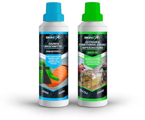 SkinStar Detergente especial de plumón + impregnación Wash-In, pack doble de 500 ml cada uno