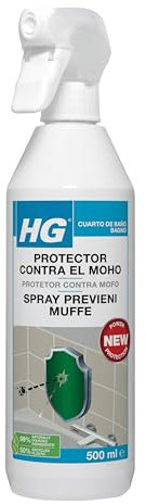HG Spray Protector Antimoho, Limpiador de Moho para el Baño, Protector Antideslizante para Azulejos, Protector de Juntas y Silicona - 500ml