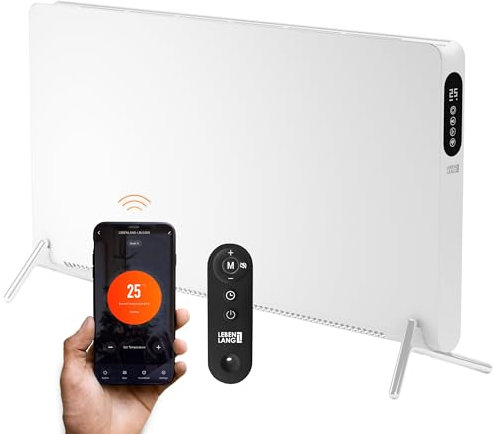 LEBENLANG Heizkörper Elektroheizung Energiesparend - Inkl. WiFi & APP, Fernbedienung I Stand & Wandmontage I Elektrische Heizung Heizgerät Wandkonvektor I Heizkörper elektrisch Konvektor Heizung Bad