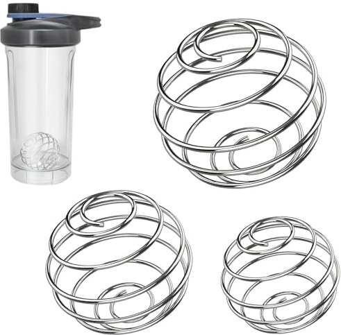 Heanvmyss Melangeur Anti Grumeaux Biberon,3 Pièces Boule de Secousse de Shaker Protéines,Bille Mélangeur Set,Shaker Sphériques en Acier Inoxydable pour Boissons Mélangées(3 Tailles)