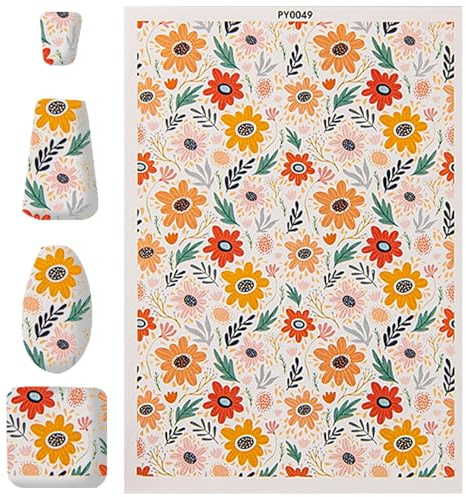 Shouxiut Papel de transferencia de cerámica, calcomanías de arcilla de cerámica floral, calcomanías rústicas hechas a mano, soluble en agua, papel de transferencia colorido para manualidades, cerámica