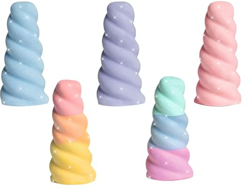 Xionghonglong 5 PCS Craies Colourée de Rue Licorne Scintillante, Enfant Craies de Trottoir, Lavable À L'Eau Craie de Rue avec Effet Scintillant pour école, Artisanat, Dessin, Routes