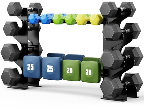 4-stöckiger Hantelständer für Home-Gym – Kompakter Hantelständer für Kurzhanteln & Freihanteln, Robustes Stahl-Hantelregal für Neopren- & Sechskant-Hanteln (Hanteln nicht enthalten)