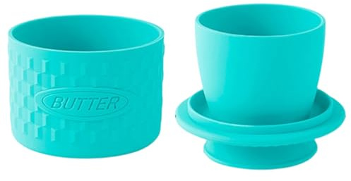 Mantequera francesa – Recipiente seguro de 10 x 9 cm, recipiente seguro y duradero, elegante accesorio de almacenamiento de cocina para untar, servir y conservar, congelador compacto para diseño fácil