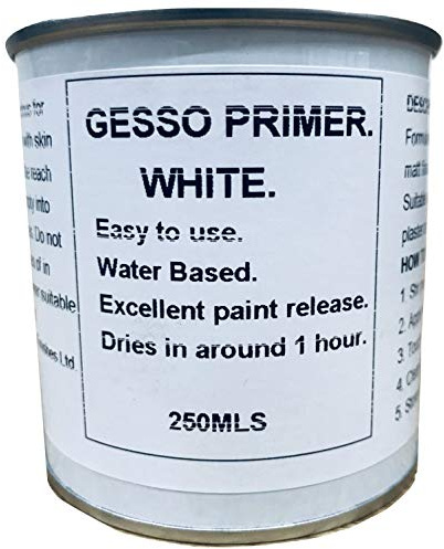 Fascinating Finishes Ltd 1 x 250ml White Gesso Primer For Canvas Wood Card For Oil/Acrylic Paints Jesso