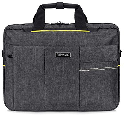 Duronic LB14 Messenger Bag Water Resistant Nylon Crossbody Shoulder Bags for Men & Women, 15.6” Laptop Sleeve, Business Travel Hand Cabin Bag, Work, School, Gym, Over the Shoulder Side Bags, Grey