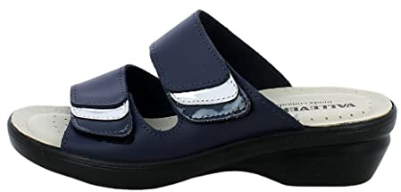 Valleverde Pantofole Donna 25315 Blu in Pelle (Numeric_35)