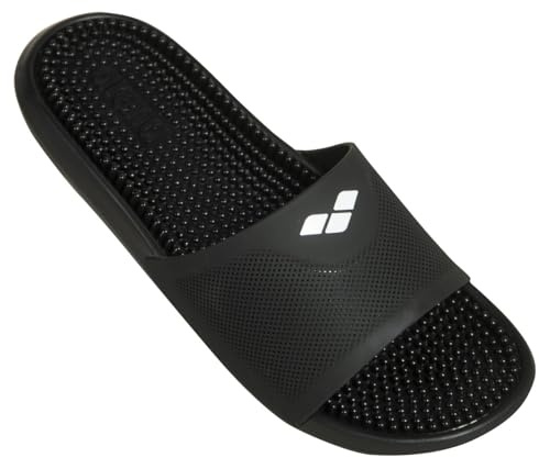 ARENA Marco Claquettes Piscine Unisexe pour Femme et Homme, Sansales Plage et Piscine Confortables avec Semelle Douce Massante et Bonne Adhérence sur Sols Humides
