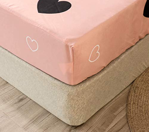 Chickwino Topper Spannbettlaken 150x200cm Matratzenschoner, Rosa Spannbetttuch für Einzelbett Boxspringbett - 100% Mikrofaser Weich Bettlaken Bed Sheets Geeignet für bis 25-30 cm Matraze