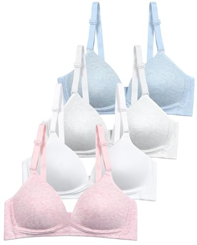 SALIA GIRL Soft Padded Bras for Girls & Teens 12-14, No Wires Cotton Developed Training Bra, 32