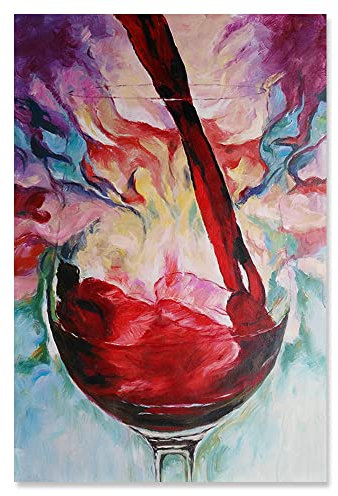 Mintura Arte Pintado a mano El Vino Tinto Vidrio Arte Pared Cuadro Sala de estar Lienzo Acrílico Decoración del Hogar Pinturas al óleo sobre lienzo (80 x 120 cm sin marco)