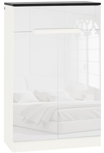 HOMCOM Scarpiera Slim da 12 Paia max per Ingressi e Corridoi con 3 Ripiani Regolabili e Cassetto, in Truciolato Bianco, 60x32x100 cm