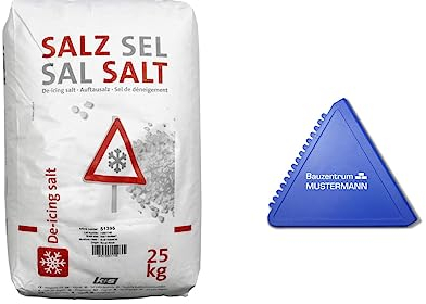 Sanitärshop Baustoffe & Sanitär Set: 25 kg Streusalz Auftausalz für den professionellen Winterdienst geeignet - inkl. 1 Eistratzer (1 Sack 25 kg)