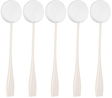 Body Lotion Applicator, Long Handle Powder Puff, Water Absorption, Comfortable Grip, Tight Skin, Promote Blood Circulation, Activate Meridians for Home Use (White)