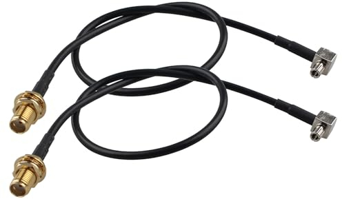 Futheda 2 Pezzi TS9 SMA Cavo 4G Antenna Adattatore SMA a TS9 Ad angolo retto Pigtail Cavo RG174 30cm per Netgear Hsdpa Huawei 2G 3G 4G LTE Antenna UMTS Mobile Broadband
