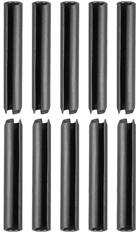 DTGN 5mmx32mm(DxL) Slotted Spring Pin - 50Pack - Good for Home Machine Fastener - 65Mn Spring Dowel Tension Roll Pin - Black
