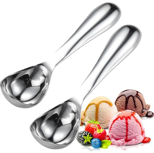 Porzionatore per gelato in acciaio inox, cucchiaio per gelato, porzionatore per gelato, gelato, melone, polpette, riso, lunghezza 17 cm di diametro