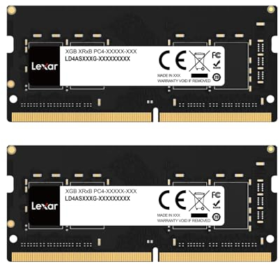 Lexar SODIMM DDR4 RAM 16 GB Kit (2 x 8 GB), 3200 MHz DRAM, 260-Pin DDR4 SODIMM Laptop-Speicher, Hochleistungs SO-DIMM, PC Laptop Computerspeicher (LD4S08G32C22ST-BGD)