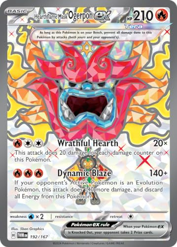 Pokemon – Hearthflame Mask Ogerpon ex 192/167 – Twilight Masquerade – Full Art Pokemon Card – Secret Rare