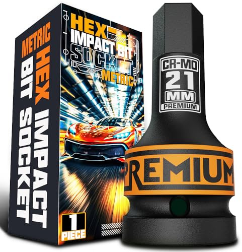KIRXST Juego de Llaves de Impacto Hexagonales de 3/4, Herramienta de Destornillador Allen de Impacto de H21 (21 mm), para Instalar y Quitar Tuercas de Rueda o Eje