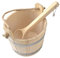 JISADER Barile E Mestolo per Sauna in Legno Da 5 Litri Accessori per Sauna per Bagno