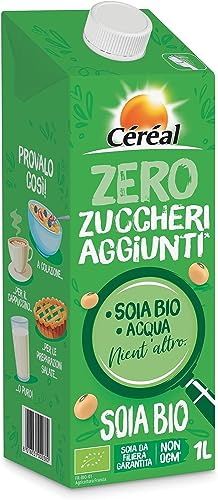 Céréal Bevanda vegetale di Soia Biologica, Bevande senza lattosio, con Proteine vegetali della Soia BIO, 1 L (Confezione da 9)