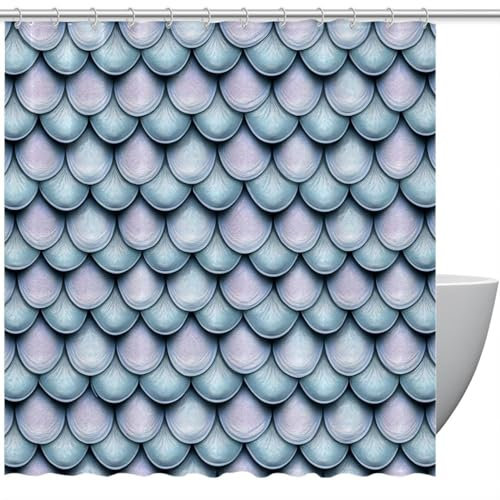 etoenbrc Tenda da doccia in tessuto impermeabile con ganci, in poliestere ad asciugatura rapida, lavabile, con scale di bellezza, tende da doccia per vasca da bagno 152,4 x 182,9 cm