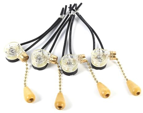 Zerodis 4 Piezas Vintage Tipo de Cadena Tipo de Cadena Reemplazo para la Lámpara de la Lámpara de Mesa Lámpara de Noche con Voltaje 3A250V 6A125V