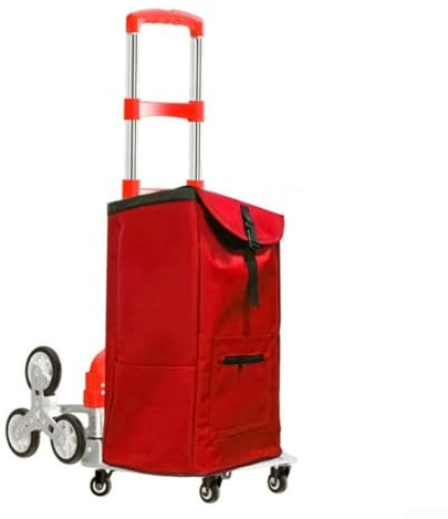 HOHOVYVY Carro de la compra para escaleras de 42 litros, de Oxford 600D, con forro aislante, plegable e impermeable, para compras o camping (rojo)