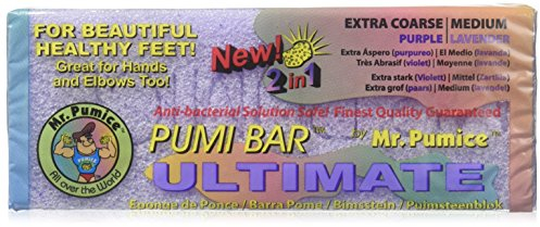 Mr. Pumice Pumi Bar Ultimate Bimsstein-Stange, grob/violett, mittel/lavendelfarben, 1 Stück