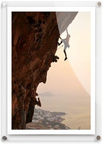 Get Acrylic Photo Frames - A2 Modern Wall Mounted Acrylic Photo Frame (50cm x 67.4cm) Stylish Frameless Picture Display Either Landscape Or Portrait