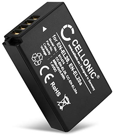CELLONIC, Battery for Camera compatible with Nikon CoolPix P1000, P950, EN-EL20a, EN-EL20 (7.4V, 800mAh)