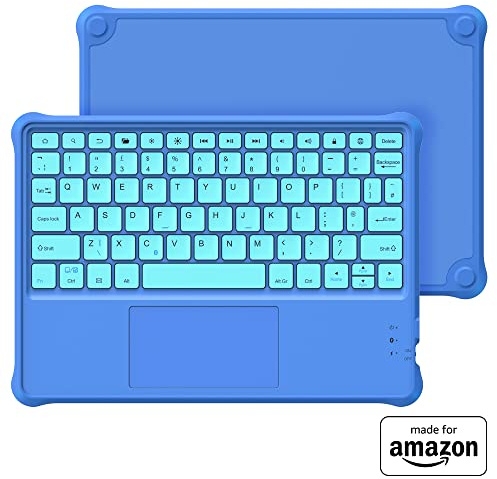 Made For Amazon Kids Wireless Bluetooth Keyboard | Blue, for Fire HD 10 Kids and Kids Pro tablets