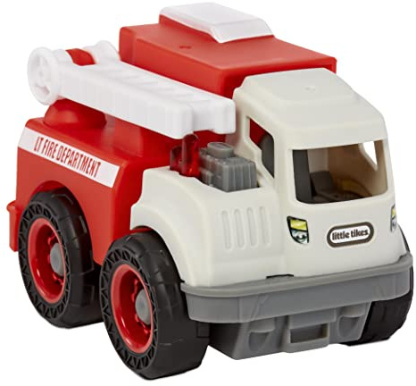 little tikes Dirt Diggers Mini - FIRE TRUCK - Tough Emergency Toy with Realistic Design - Durable Small Vehicle for Indoor & Outdoor Play Encourages Imagination - For Kids Ages 2+ (659423EUC)