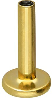 PIERCINGLINE Titan Labret Stecker OHNE AUFSATZ mit Gewinde 0,9 mm Piercing Ohr Lippe Nase Goldfarben 1,2 x 6 mm