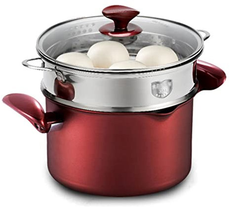 GLJAN Pentole bagnomaria Pentola di scorta Sana per stufati, Salse e Riscaldare cibi per Piano Cottura a induzione/Forno/Gas/fornello Lavabile in lavastoviglie con Cucchiaio da minestra