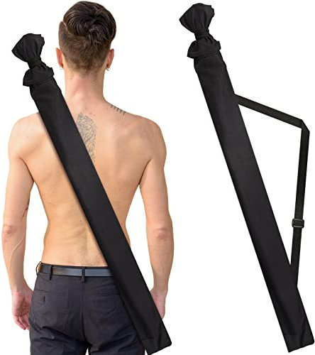 2 Pieces Sword Bag Sheath Cover Black Katana Carry Bag Ninja Holder Katana Case with Strap Sword Carrying Case for Samurai Cosplay Costume Halloween Party