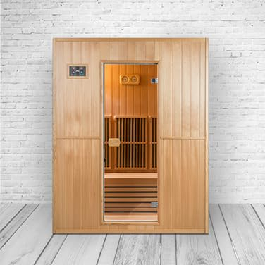PureHaven, sauna a infrarossi, 120 x 160 x 200 cm, per 4 persone, in legno di abete Hemlock canadese, a risparmio energetico