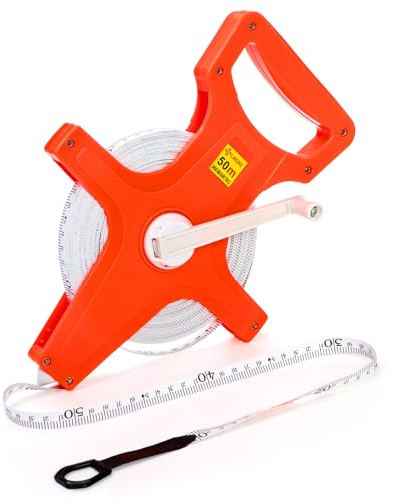 Coloch 50M /165Ft Open Reel Fiberglass Tape Measure, Yard Measuring Tape Dual Sided Reel Tape with Inch/Metric Scale Retractable Long Tape Measure for Engineer, Yard, Field, Project