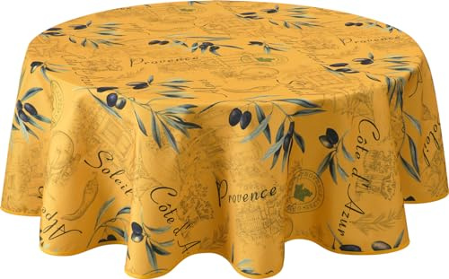 Le linge de Jules Nappe Anti-Taches Provence Jaune - Ovale 150 x 240 cm