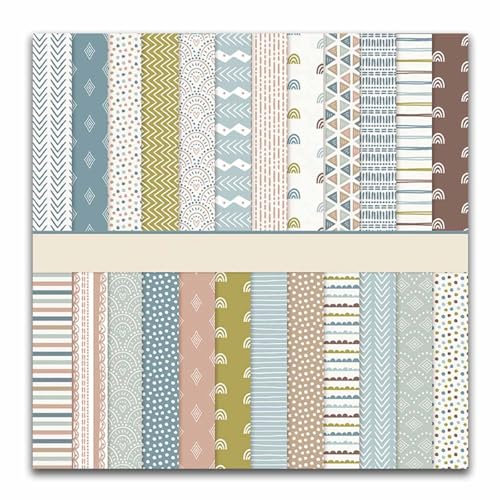 Scrapbook Papier 24 Blatt Decoupage Papier Block, 30,5x30,5 cm Doppelseitiges Scrapbooking Papiere, MerwDeeyt Scrapbook Bastelpapier Dekorpapier für DIY Fotoalbum, Kartenherstellung