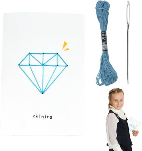 Generisch Set zum Basteln von Grußkarten, Zubehör zum Basteln von Grußkarten | Kreatives Stickkarten-Bastelset | Tragbares Kartenzubehör, Festival-Kartenherstellungsset für Erwachsene und Kinder