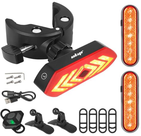 HPGAAVD Indicatore di monopattino elettrico，Controllo remoto di 3 LED Indicatore scooter，Indicatori e luci posteriori per Xiaomi Ninebot Scooter，Accessori scooter，Impermeabile, ricaricabile via USB