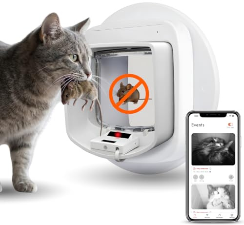 ZeroMOUSE 2.0 Mouse Detection: Cat Flap Extension for Prey and Chiper Detection, Cat Flap with Mouse Detection, Cat Flap with Chip Detection, App Control Included