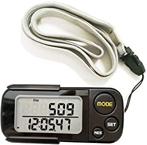 TFixol 3DTriSport Walking 3D Pedometer with Clip and Strap, eBook 30 Days ry, Accurate Step Counter, Walking Distance Miles/Km, Calorie Counter, Daily Target, Exercise Time Black