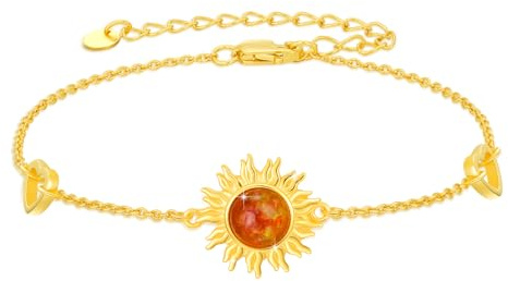 YEESIA Bracciale da donna in argento sterling 925, regolabile, con ambra, 7+2, Argento sterling, Ambra
