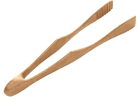 Pinze in metallo per alimenti, in legno, per barbecue, torte, pane, dessert, utensili da cucina, scottature, barbecue, pinzette da cucina per cucinare (D, taglia unica)