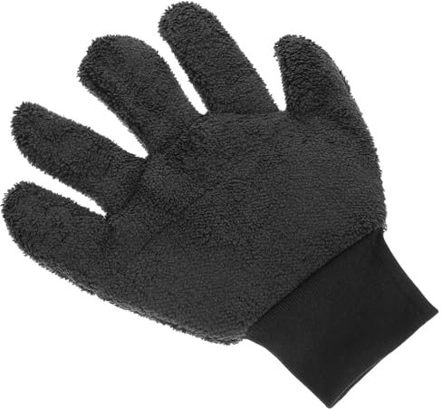 Sosoport Guanto Per Lavaggio Auto in Microfibra Doppia Faccia Spessore Spesso, Guanti Per Detailing Auto Resistente, Strumento Versatile Per Pulizia Veicoli e Superfici Domestiche, Taglia Media Neri