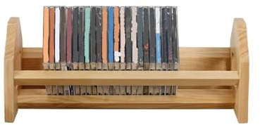 Elegante scaffale in legno massello per dischi e CD, espositore per DVD e giochi, per collezione organizzata, elegante decorazione per la casa, perfetta per gli amanti della musica